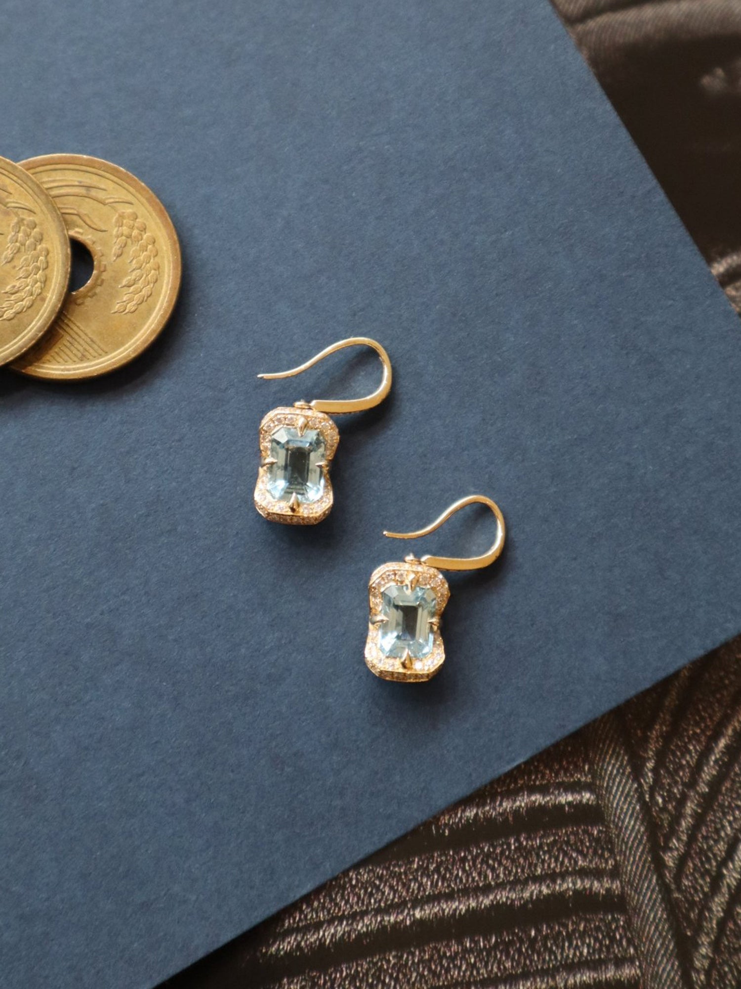 Aquamarine and Diamond Aurora Earrings