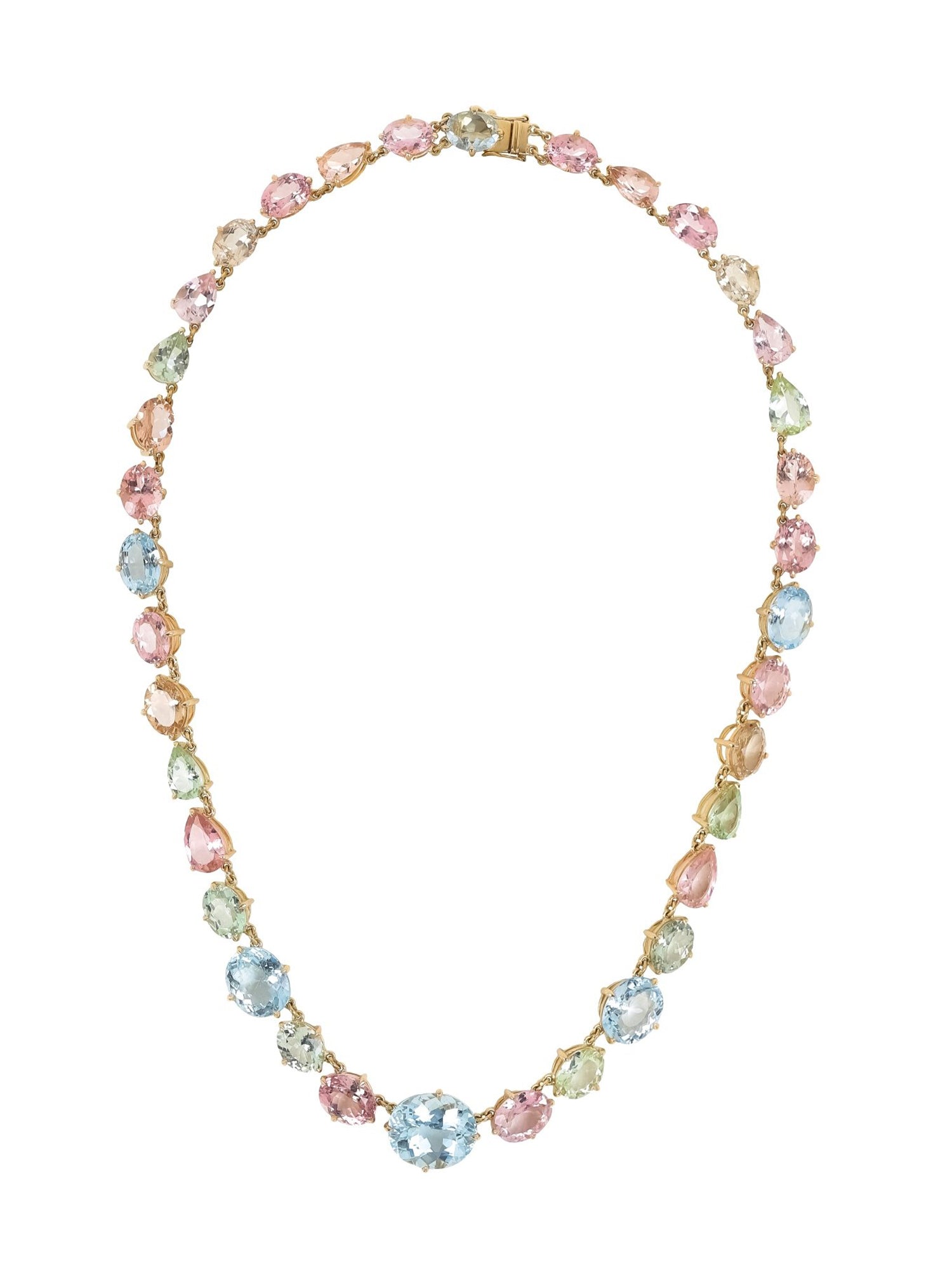 Aquamarine and Tourmaline Candy Necklace