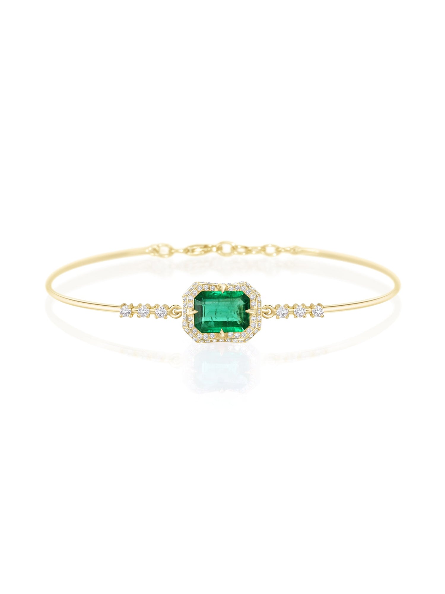 Emerald & Diamond Aurora Bangle
