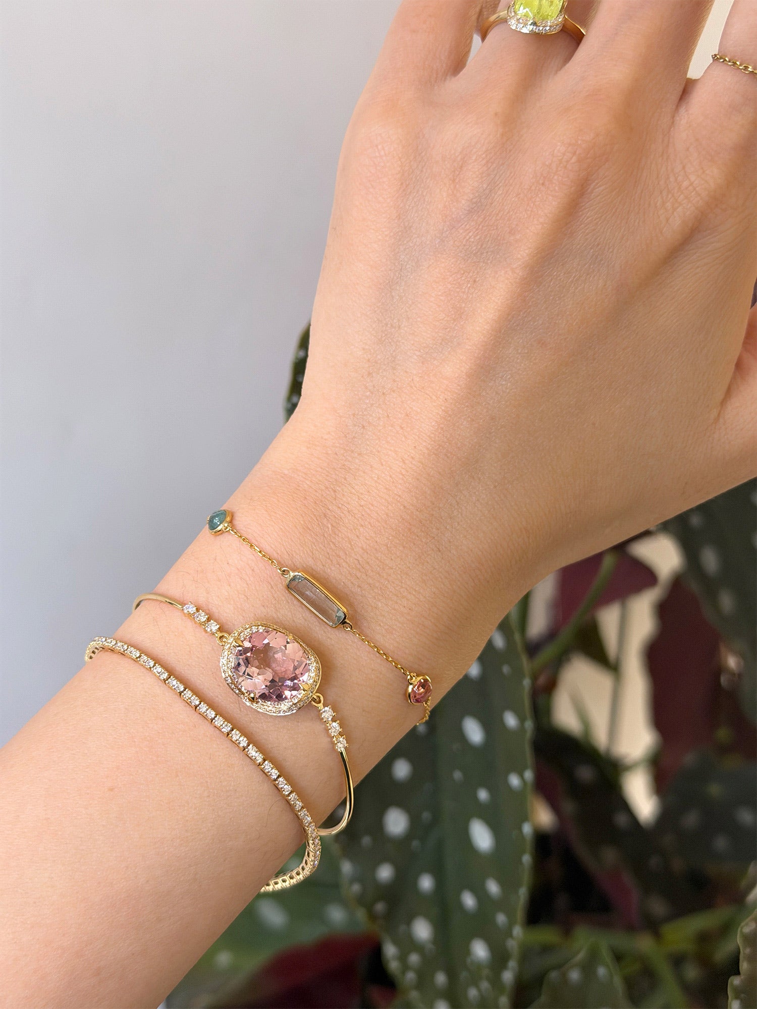 Light Pink Tourmaline Aurora Bangle