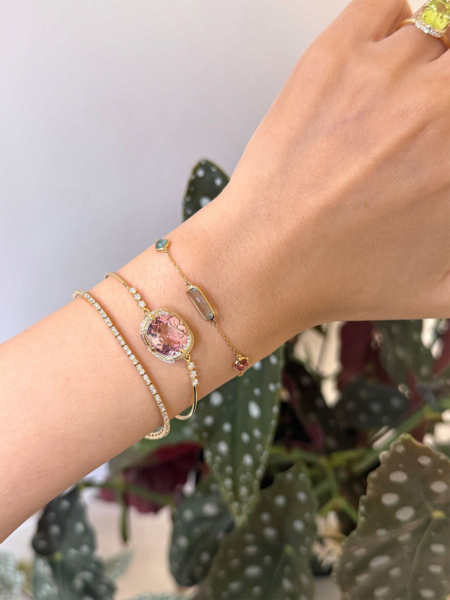 Light Pink Tourmaline Aurora Bangle
