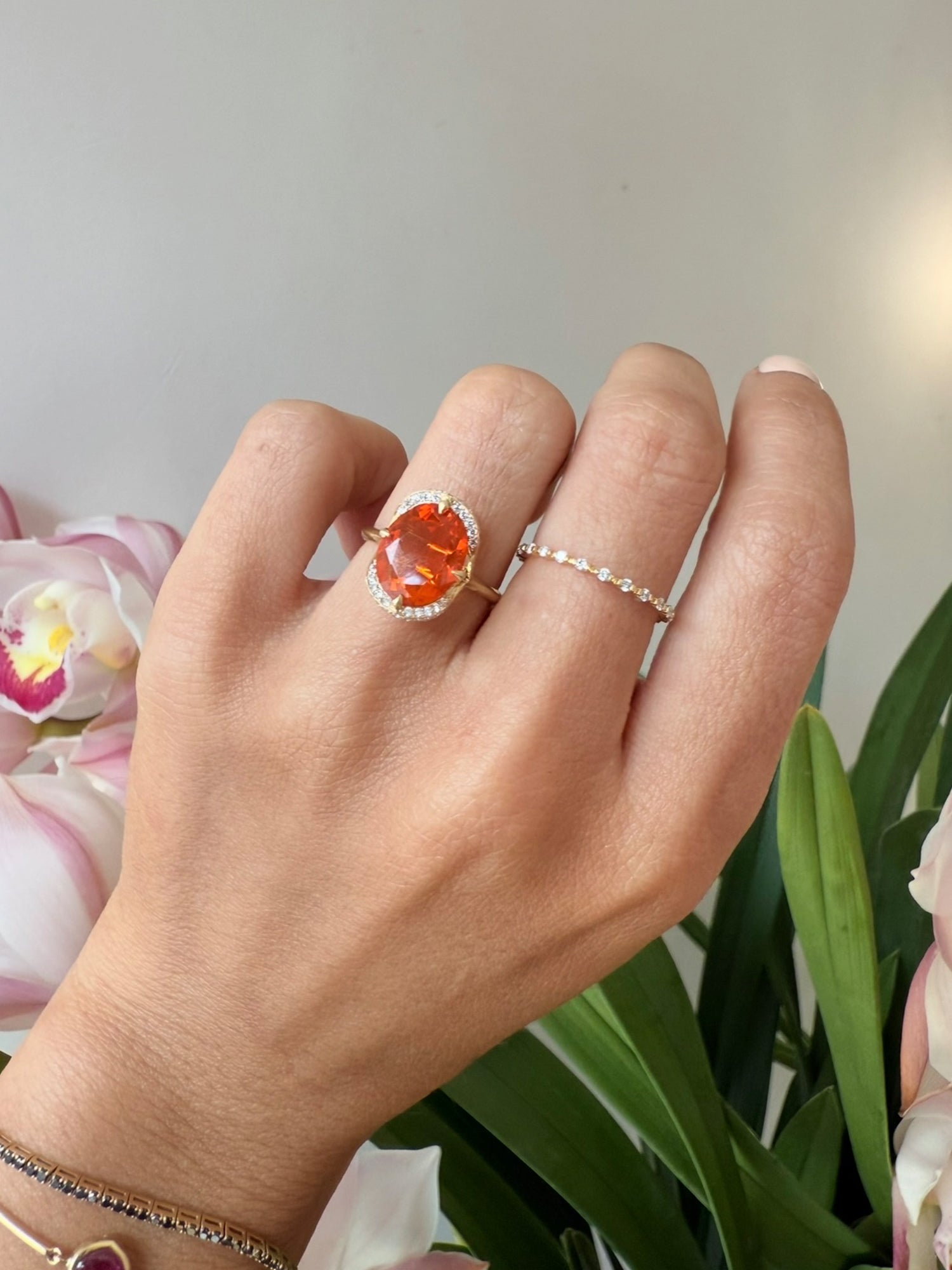 Mexican Fire Opal Aurora Ring