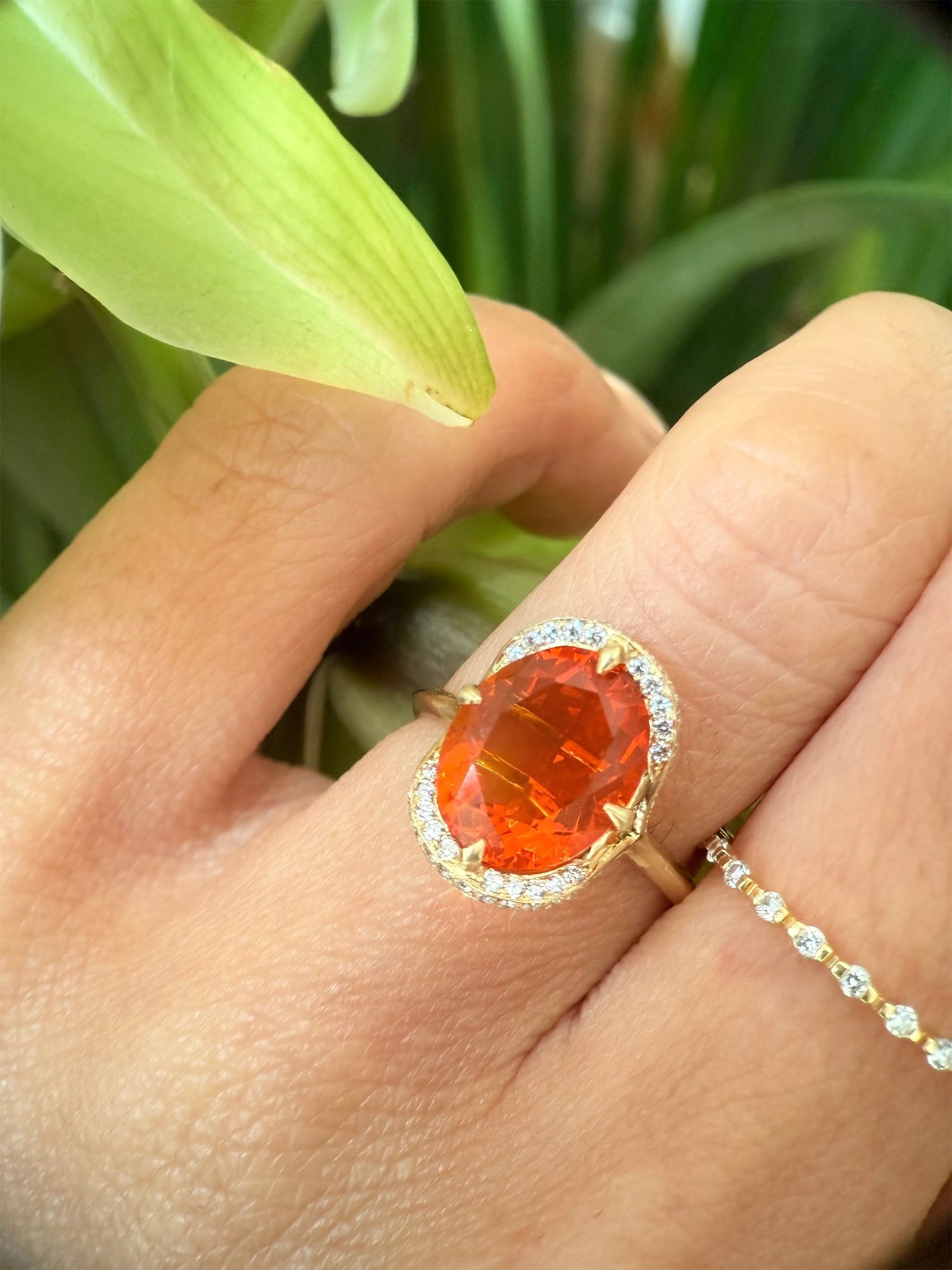 Mexican Fire Opal Aurora Ring