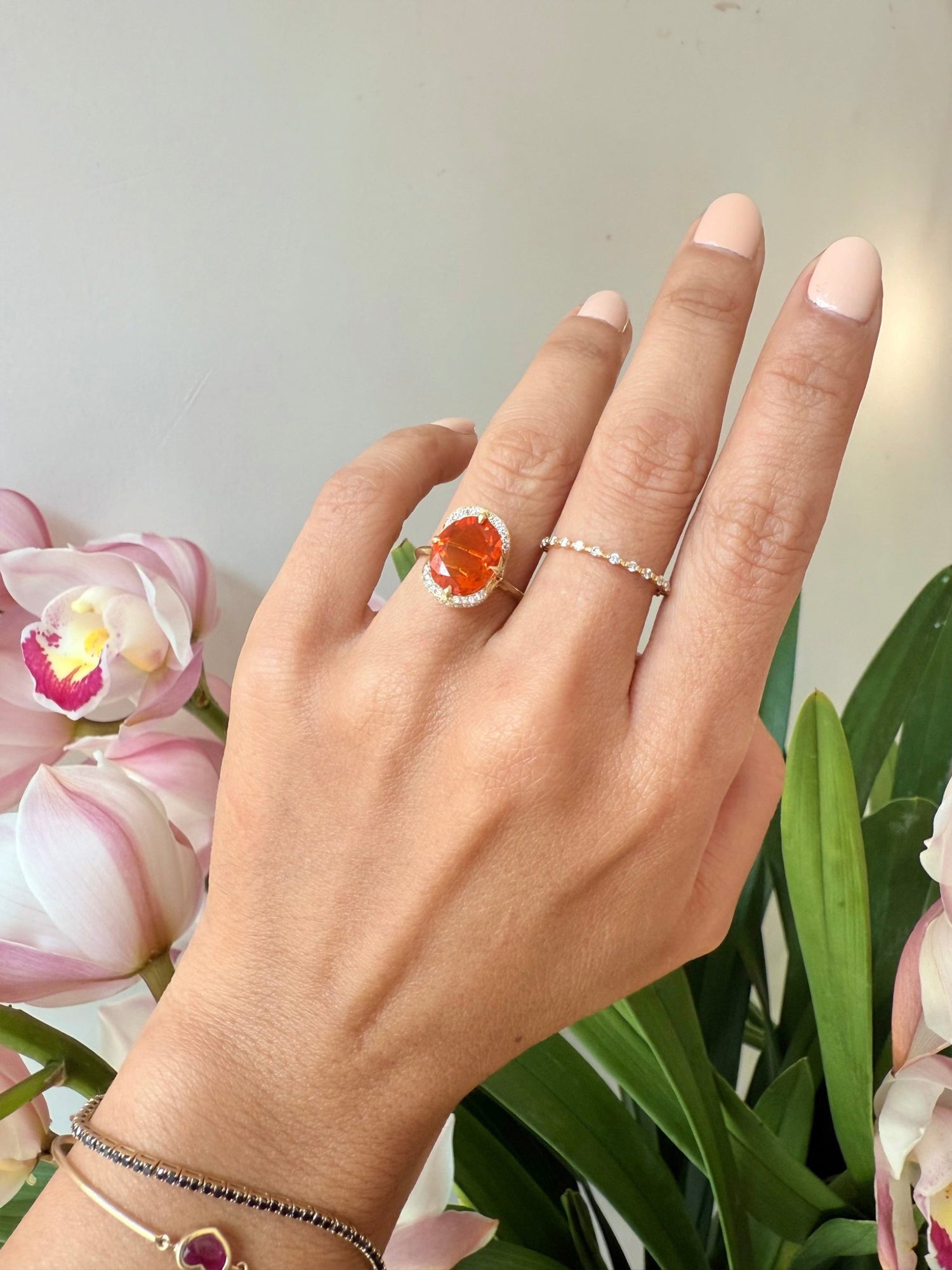 Mexican Fire Opal Aurora Ring