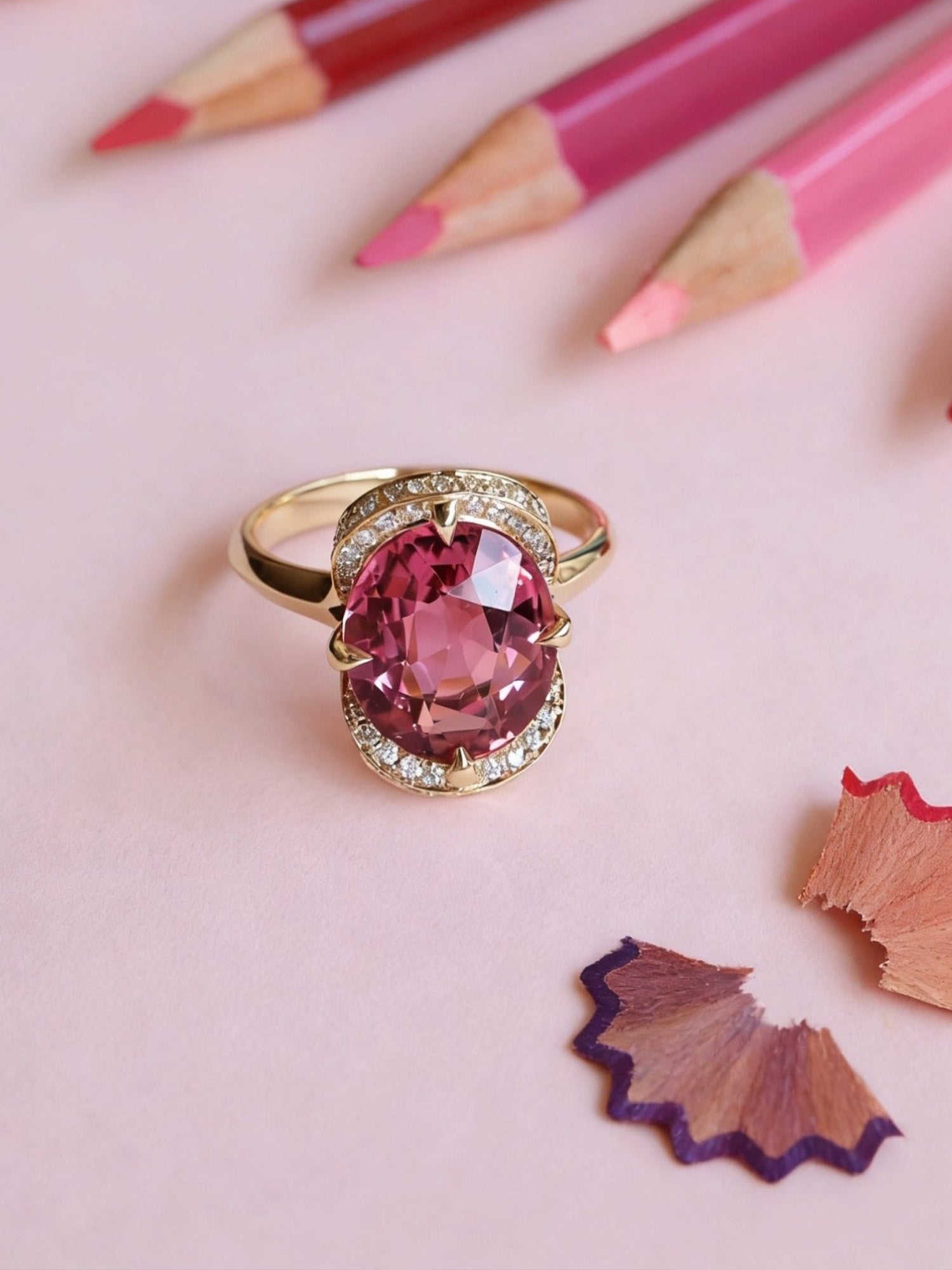Pink Tourmaline Aurora Supreme Ring