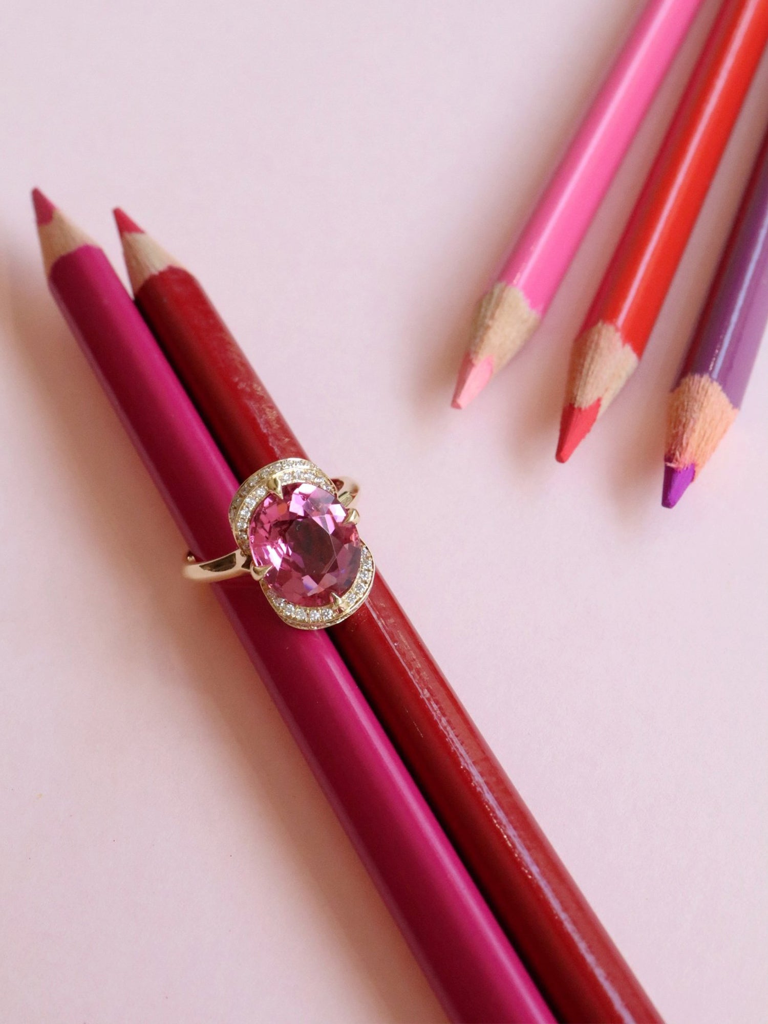 Pink Tourmaline Aurora Supreme Ring