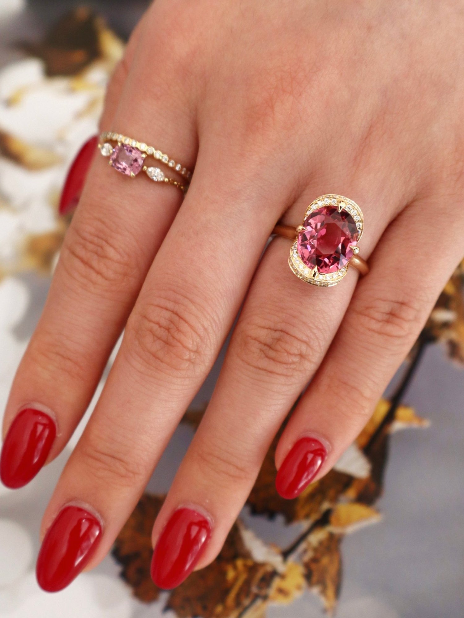 Pink Tourmaline Aurora Supreme Ring