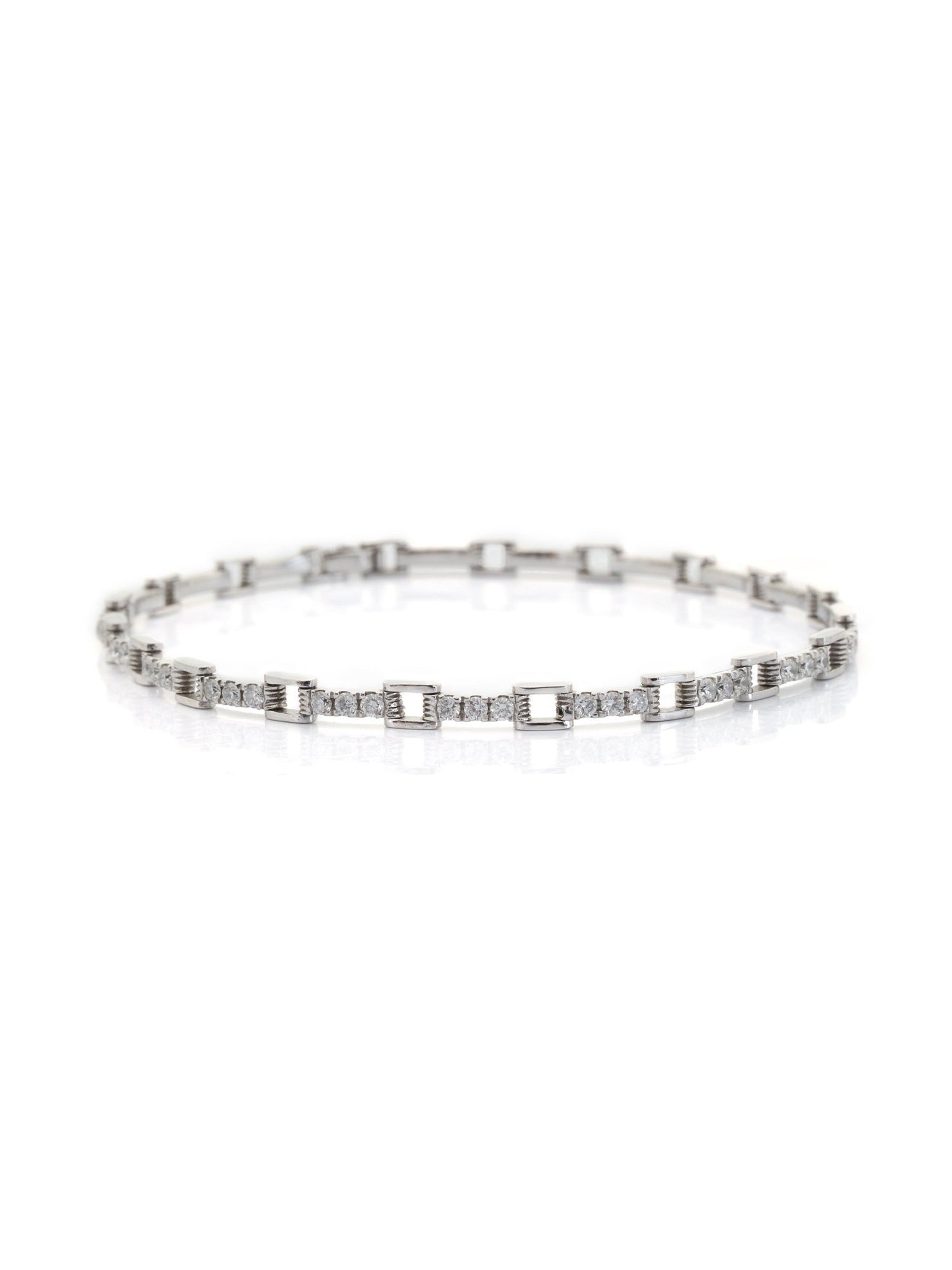 Platinum Diamond Links Tennis Bracelet