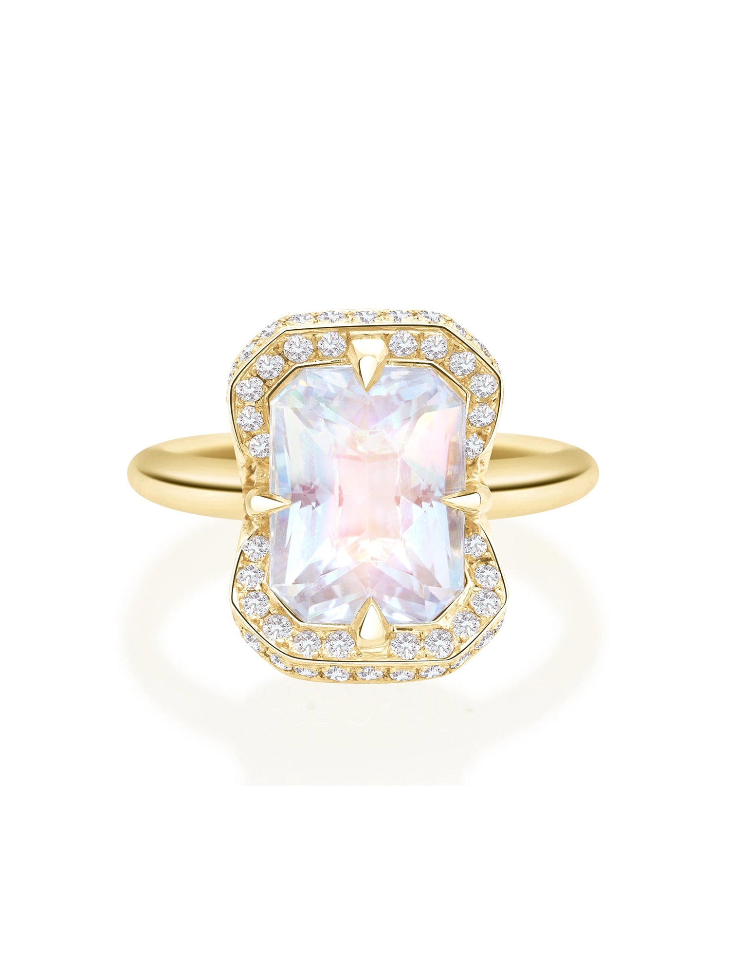 Rainbow Moonstone Aurora Ring