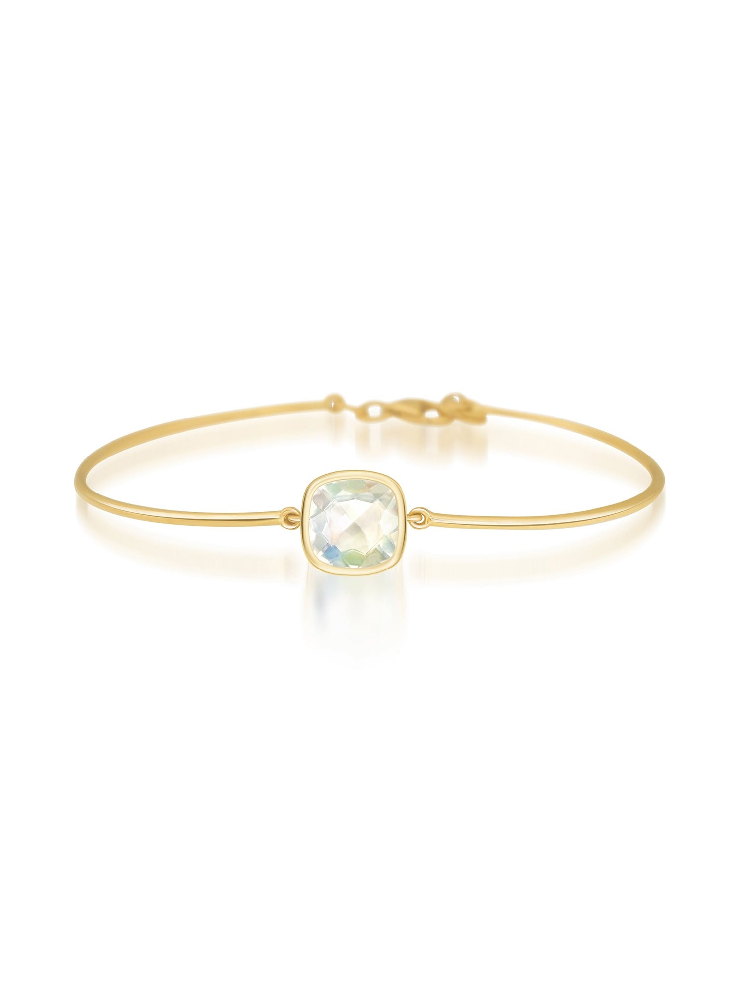 Rainbow Moonstone Cushion Bangle