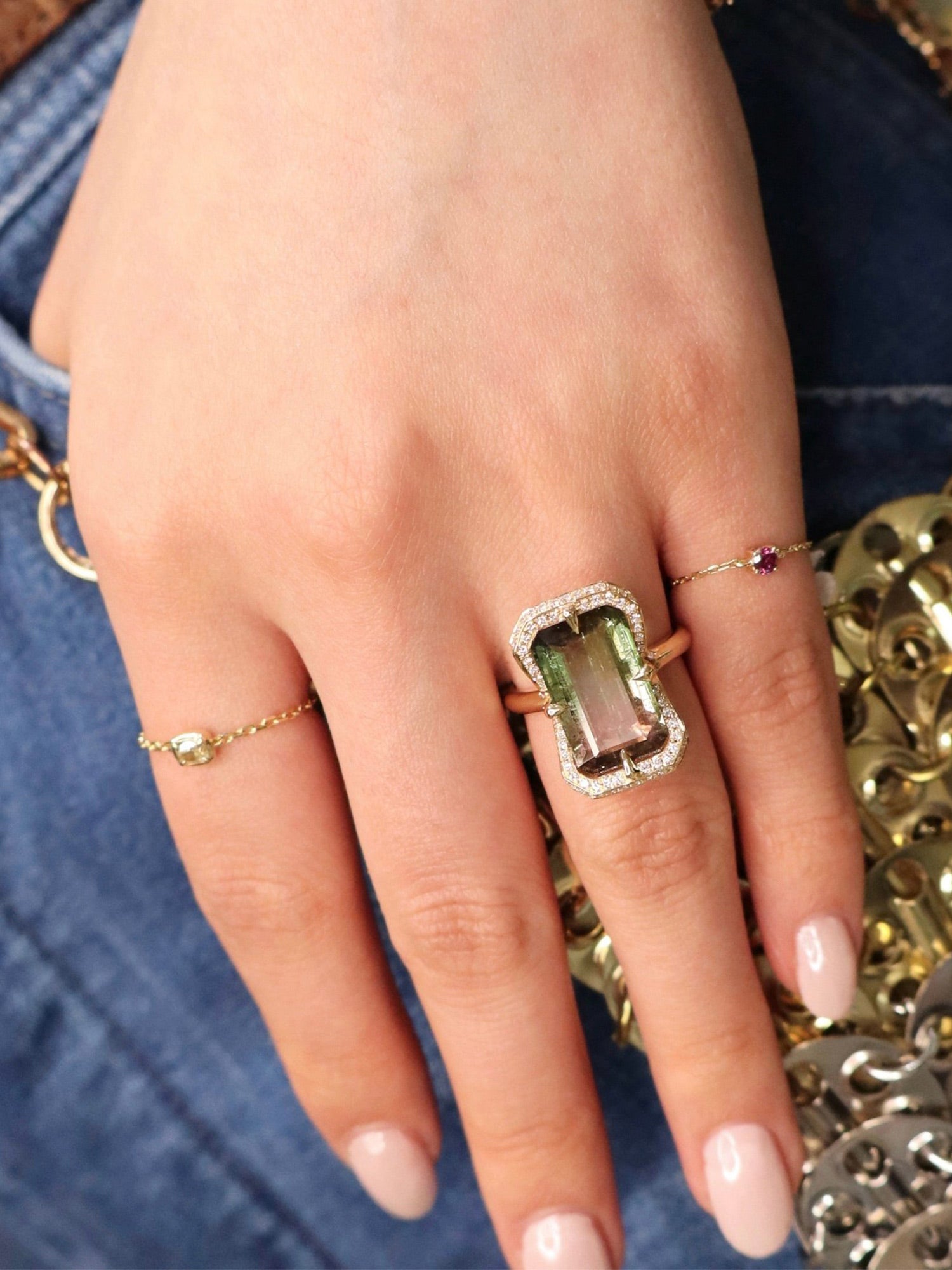 Watermelon Tourmaline Aurora Supreme Ring