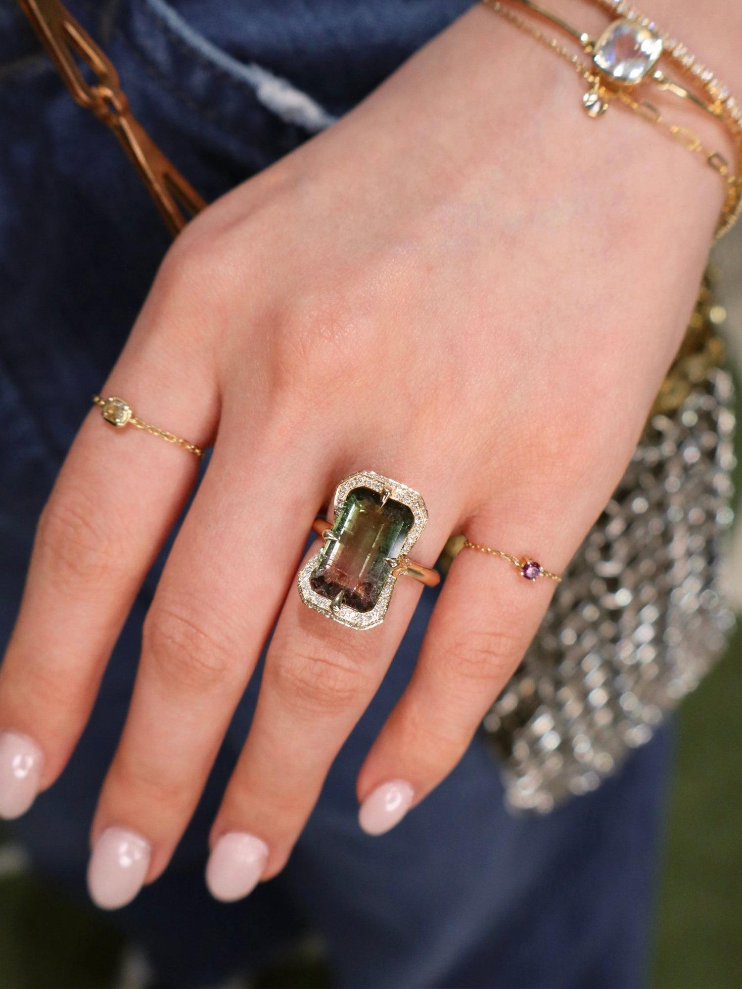 Watermelon Tourmaline Aurora Supreme Ring
