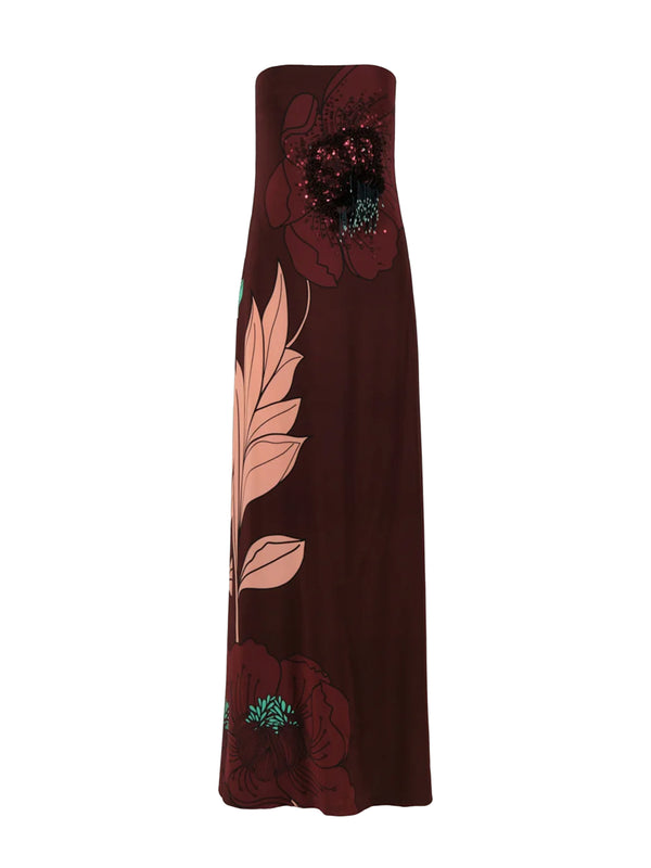 Petals Strapless Maxi Dress