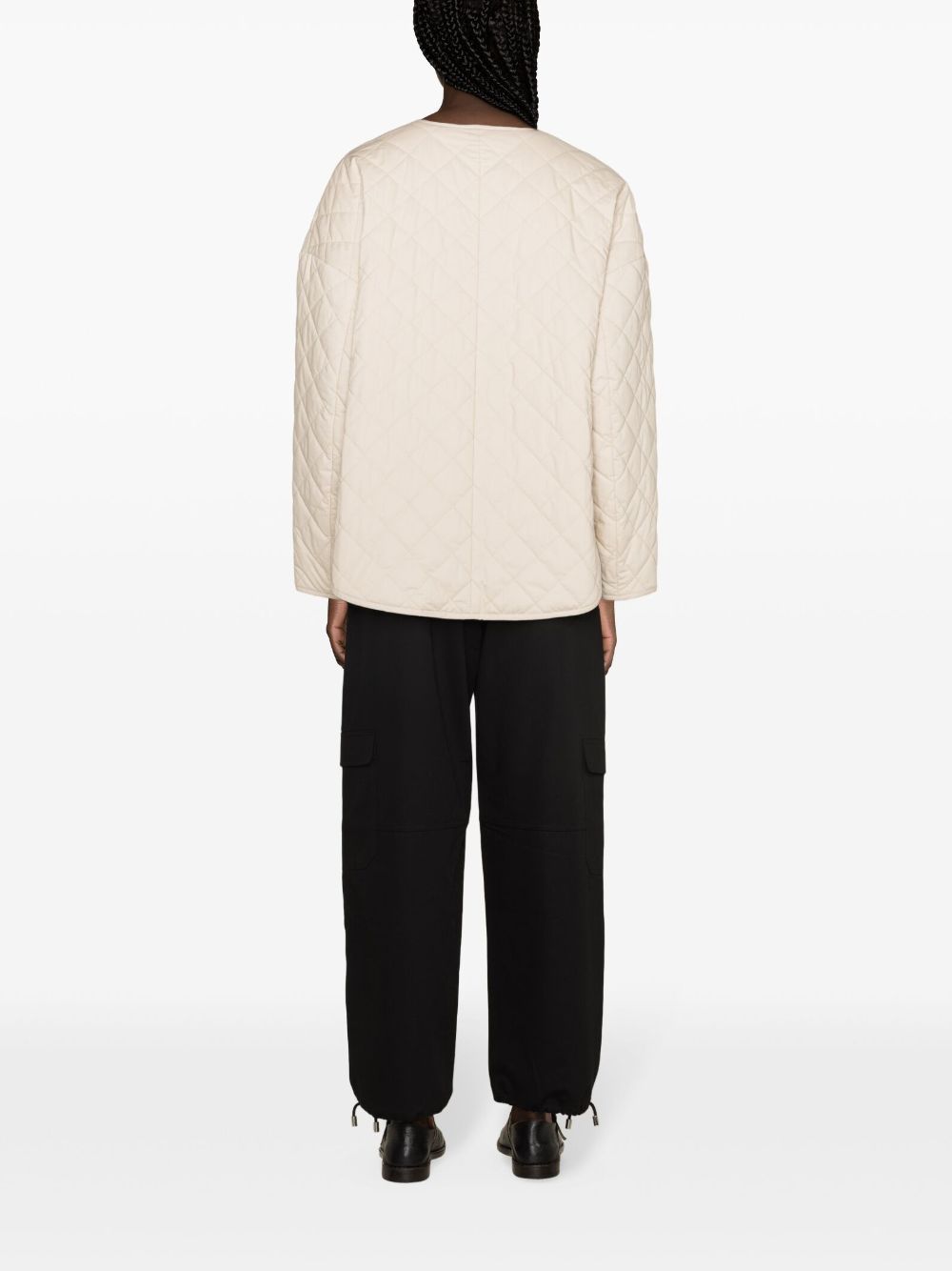 Quilted Collarless Jacket