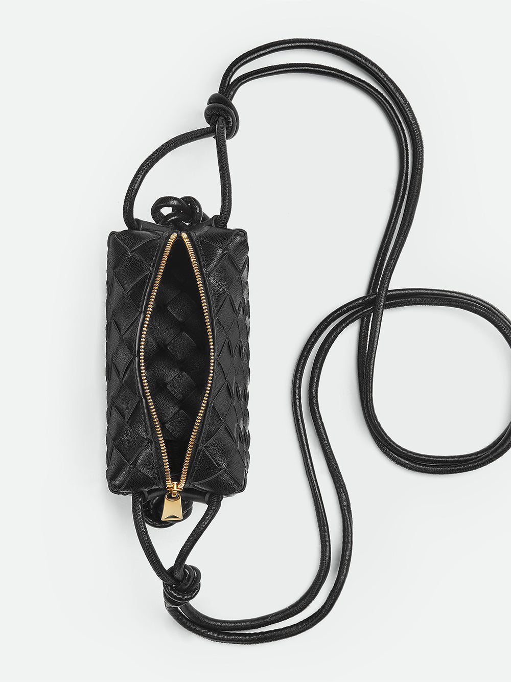 Loop Mini Intrecciato-leather Cross-body Bag In Black-gold