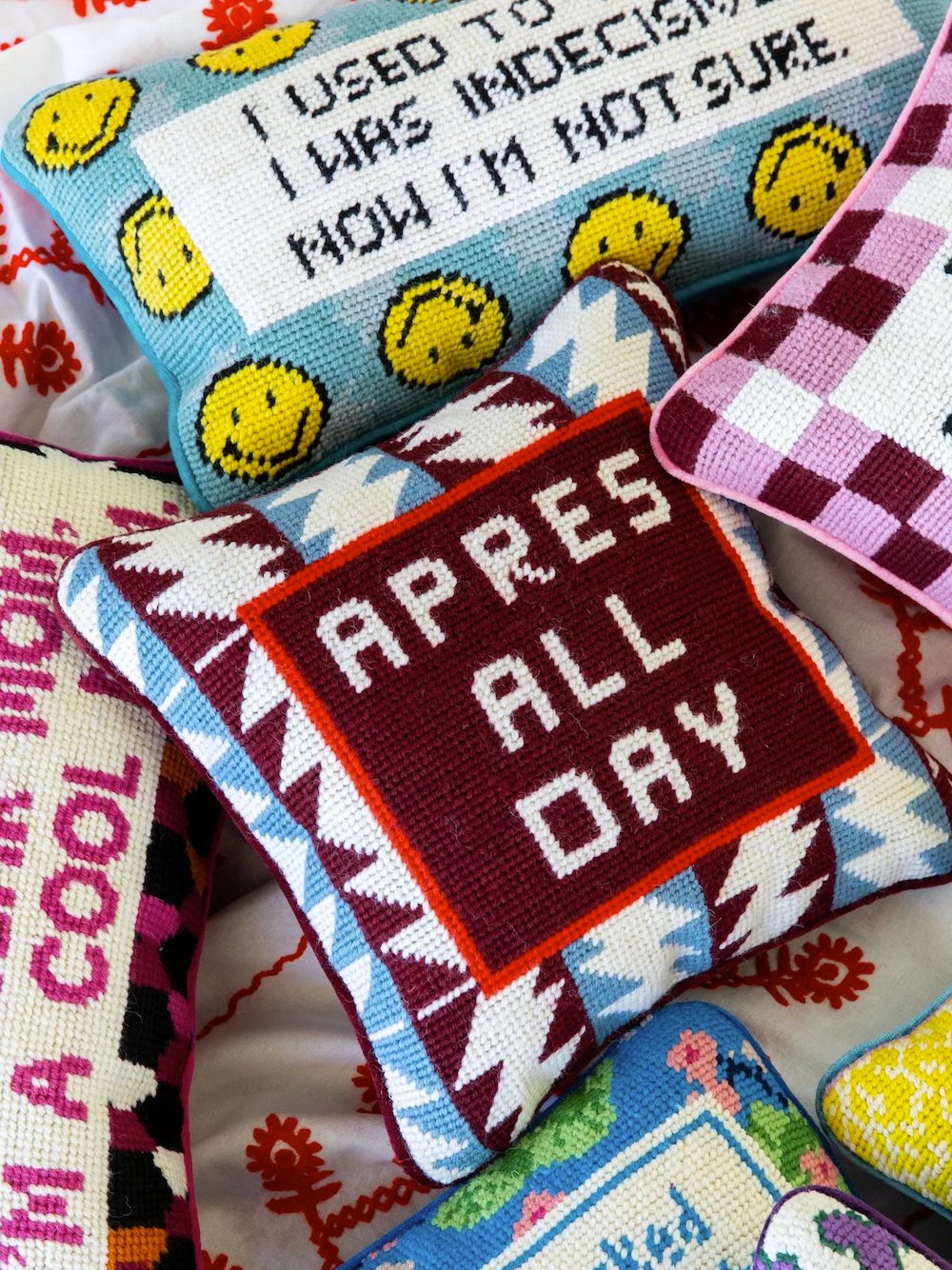 Après All Day Needlepoint Pillow