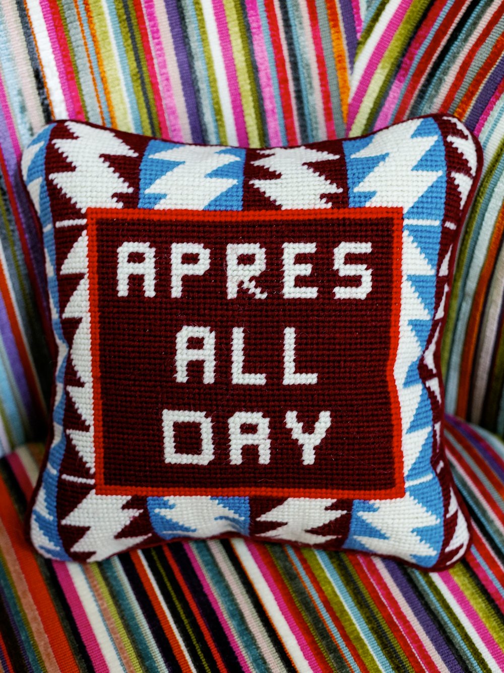 Après All Day Needlepoint Pillow