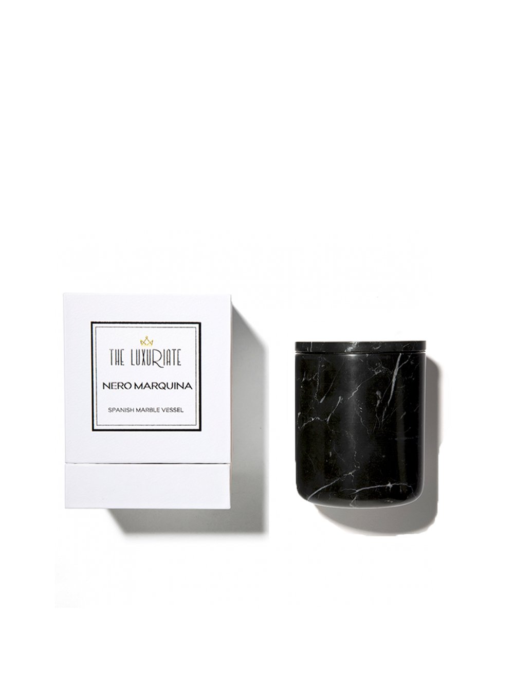 Marquina Marble Candle Vessel