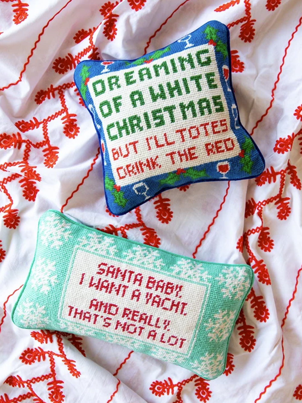 I Want a Yacht Needlepoint Pillow